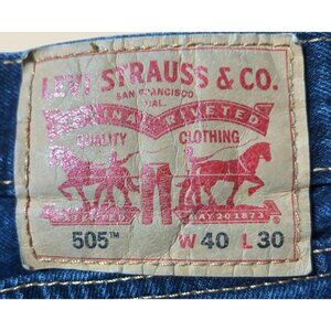 Levis 505 Mens Blue Jeans W40 L30 Straight Fit Denim Classic Style